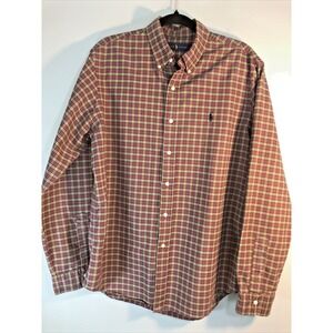Ralph Lauren Shirt Button Down Mens Large Long Sleeve Plaid Pony